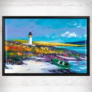 Beached at Lochindaal, Islay, Framed Tile by Jean Feeney
