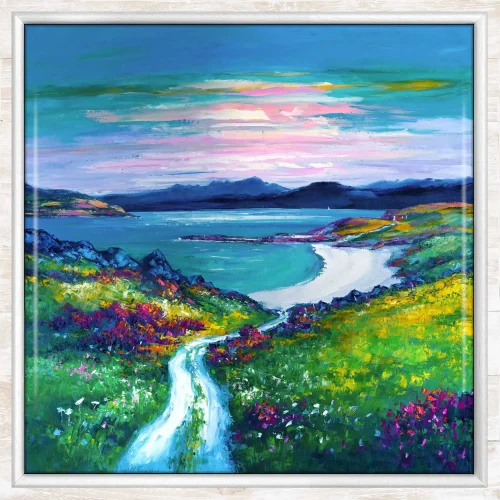 Lone Sail at Dawn, Isle of Skye, Framed Tile by Jean Feeney - Image 2