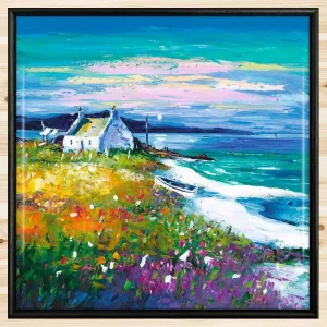 Evening Approaches, Isle of Lewis, Framed Tile by Jean Feeney