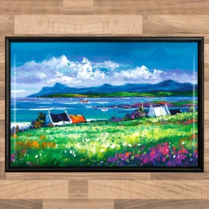 Spring, Brodick Bay, Isle of Arran, Framed Tile by Jean Feeney