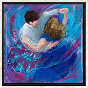 Blue Waltz, Framed Tile by Janet McCrorie