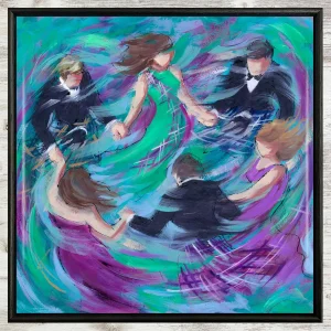 Tartan Twirl, Framed Tile by Janet McCrorie