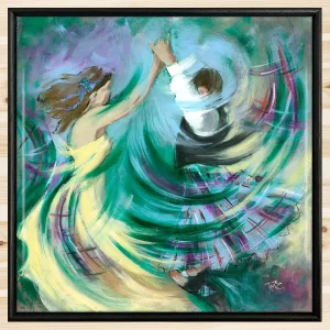 Ceilidh For Peace, Framed Tile by Janet McCrorie