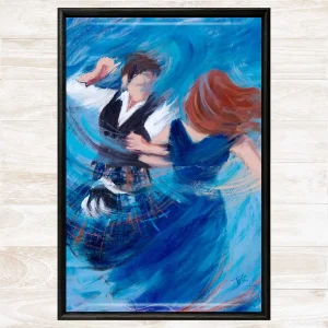 Fiddles and Footwork, Framed Tile by Janet McCrorie