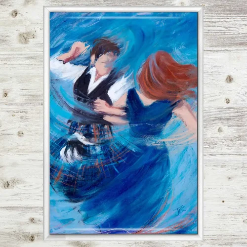 Fiddles and Footwork, Framed Tile by Janet McCrorie - Image 2