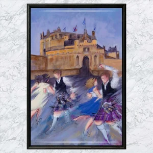 Castle Connections, Framed Tile by Janet McCrorie