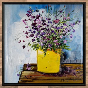 Summer Lobelia, Framed Tile by Sheila Fowler