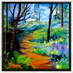 Forest Path, Framed Tile by Sheila Fowler
