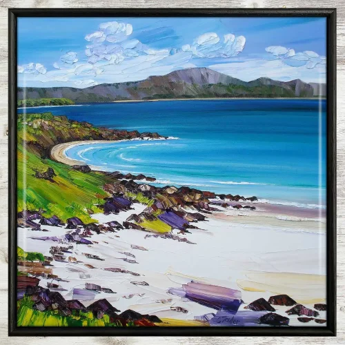 Coral Beach, Skye, Framed Tile by Sheila Fowler