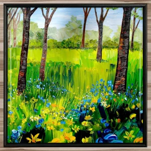 Woodland Wildflowers, Framed Tile by Sheila Fowler
