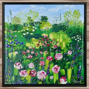 Rose Garden, Framed Tile by Sheila Fowler