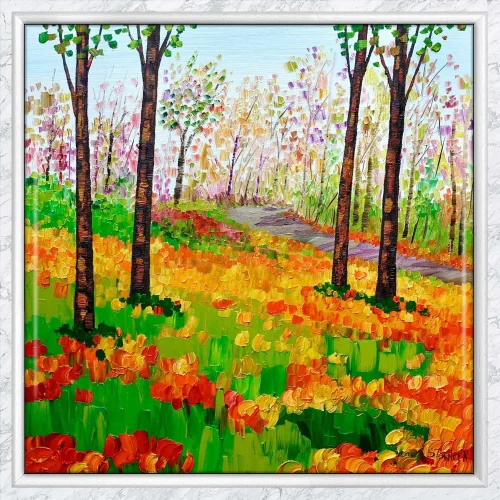 Autumn Colours, Framed Tile by Sheila Fowler - Image 2