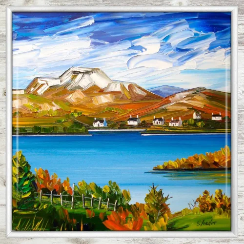 Autumn, Loch Lomond, Framed Tile by Sheila Fowler - Image 2