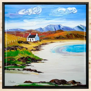 Shoreline Croft, Lewis, Framed Tile by Sheila Fowler