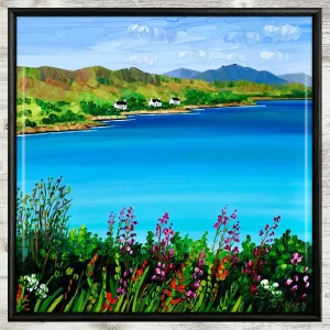 Wildflowers, Loch Lomond, Framed Tile by Sheila Fowler
