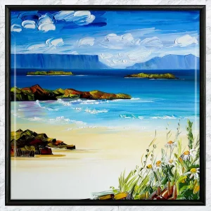 White Flowers, Arisaig, Framed Tile by Sheila Fowler