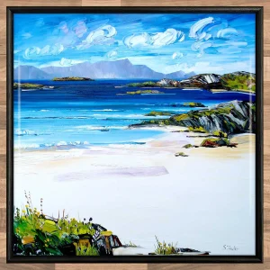 Coll Beach, Framed Tile by Sheila Fowler