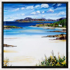 Wild Gorse, Arisaig, Framed Tile by Sheila Fowler