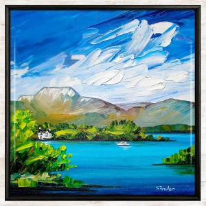On Loch Lomond, Framed Tile by Sheila Fowler