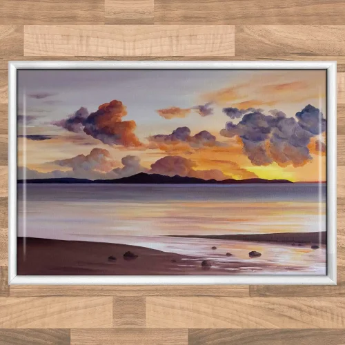 Warm Evening over Arran, Framed Tile by Scott McGregor - Image 2