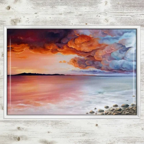 Fiery and Cool Clouds, Framed Tile by Scott McGregor - Image 2