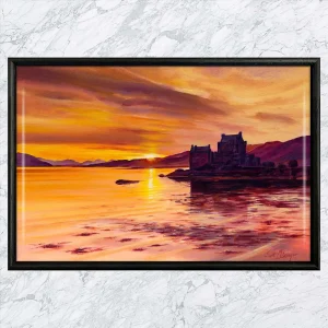 Dawn at Eilean Donan, Framed Tile by Scott McGregor
