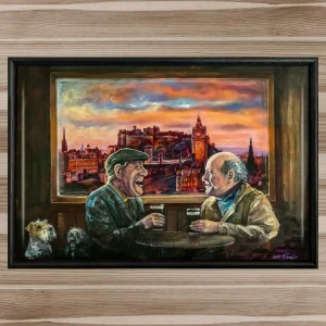 Good Night Out in Auld Reekie, Framed Tile by Scott McGregor