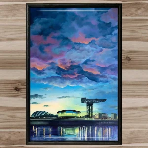 Glasgow Clydeside, Framed Tile by Scott McGregor