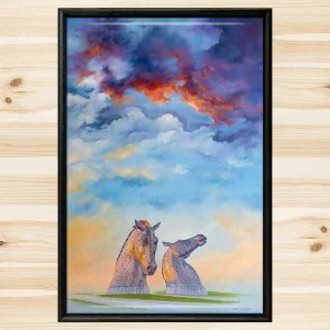 Kelpies, Framed Tile by Scott McGregor