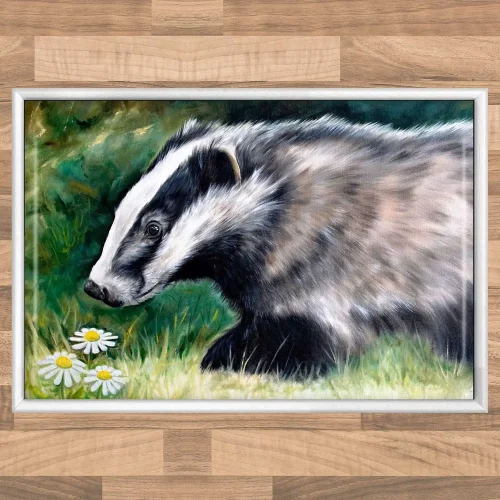 Badger, Framed Tile by Scott McGregor - Image 2
