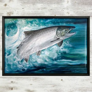 Salmon, Framed Tile by Scott McGregor
