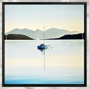 Calm on the Clyde, Framed Tile by Scott McGregor