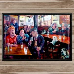Speed Dating in the Anchor, Framed Tile by Scott McGregor