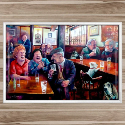 Speed Dating in the Anchor, Framed Tile by Scott McGregor - Image 2