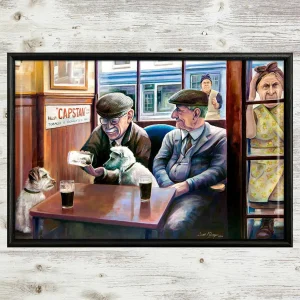 Wee Angus Likes a Pint, Framed Tile by Scott McGregor