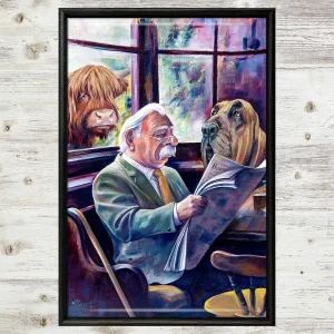The Colonel and Clyde, Framed Tile by Scott McGregor