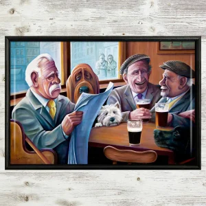 Having a Pint with the Colonel, Framed Tile by Scott McGregor