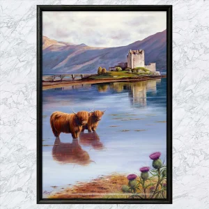 Coos at Eilean Donan, Framed Tile by Scott McGregor