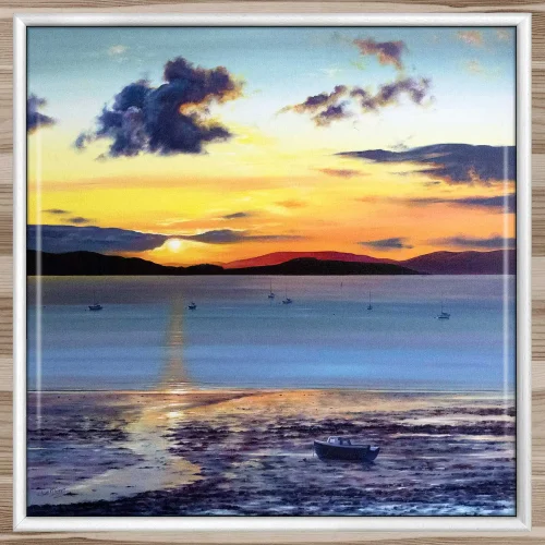 Sundown over Bute, Framed Tile by Scott McGregor - Image 2