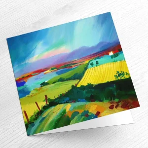 View across Insh Marshes, Greeting Card by Ann Vastano