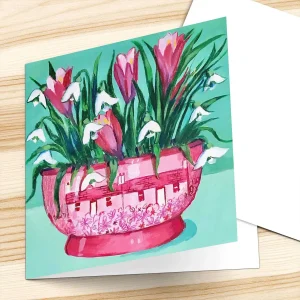 Crocuses and Snowdrops, Greeting Card by Ann Vastano