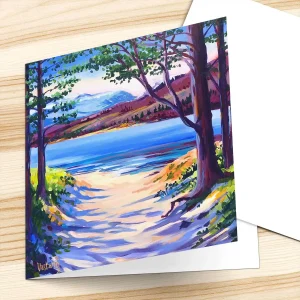 Loch Laggan through the Pines, Greeting Card by Ann Vastano
