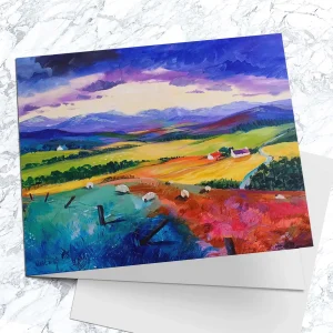 Purple Hues on the Cairngorms, Greeting Card by Ann Vastano
