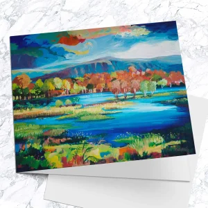 Floodland, Kincraig, Greeting Card by Ann Vastano