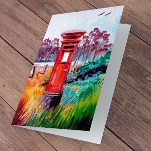 The Brae Postbox, Kincraig, Greeting Card by Ann Vastano
