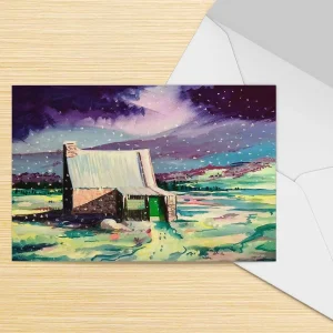 Ryvoan Bothy, Winter, Greeting Card by Ann Vastano