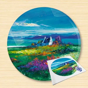 Summer Sky over Scalpay, Glass Cutting Board by Jean Feeney