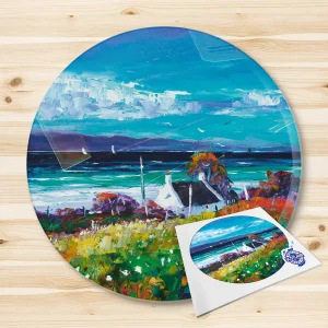 Bright Summer Breeze, Isle of Arran, Glass Cutting Board by Jean Feeney