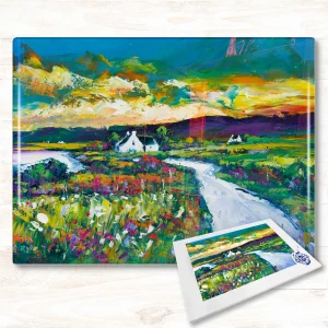 Camuscrois, Isle of Skye, Nightfall, Glass Cutting Board by Jean Feeney