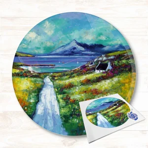 Approaching Elgol, Isle of Skye, Glass Cutting Board by Jean Feeney
